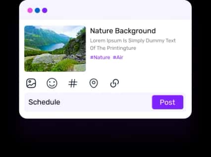 AutopubliX post creation interface with image and schedule button AutopubliX post creation interface with image and schedule button